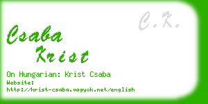 csaba krist business card